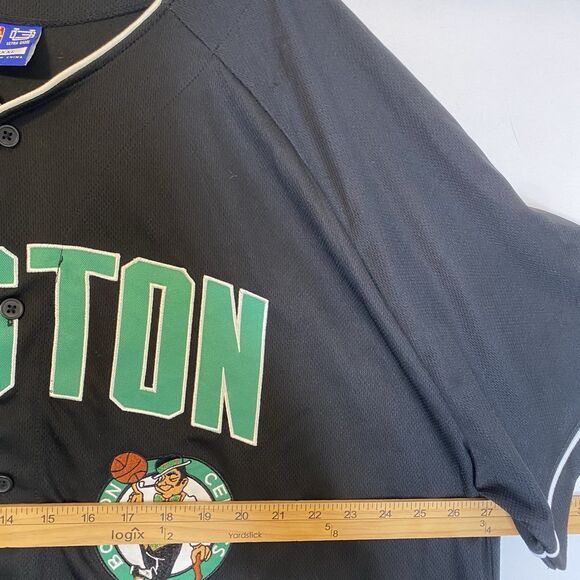 Boston Celtics Men 3XL Black Button Up Jersey Shirt Ultra Game NBA Official - Picture 4 of 13